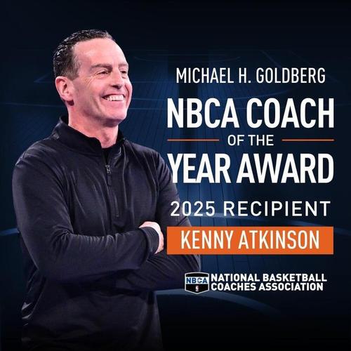 5月6日NBA官方宣布！骑士主帅肯尼-阿特金森获2024-25赛季最佳主教练