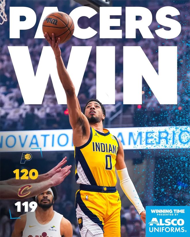 5月7日NBA东部半决赛G2：步行者末节狂轰36分客场绝杀骑士