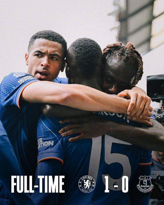 英超第34轮切尔西1-0小胜埃弗顿，杰克逊制胜球助蓝军暂登积分榜第四