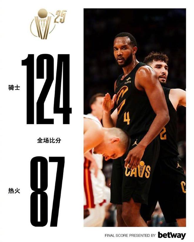 NBA季后赛G3骑士大胜热火40分 6人得分上双3-0夺赛点