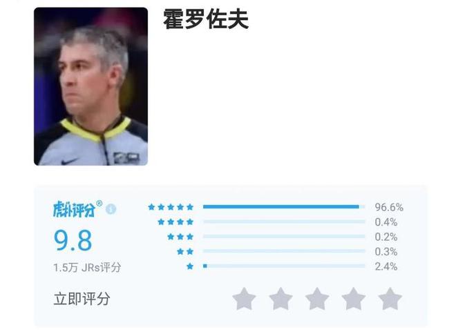 辽宁男篮19分惨败广厦，欧洲裁判霍罗佐夫获9.8分高分好评