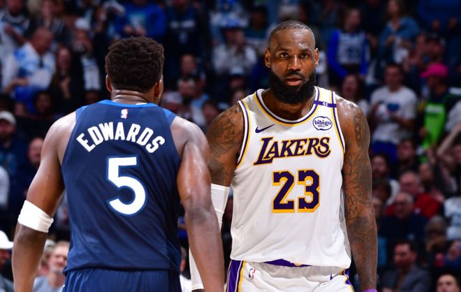 4月28日NBA季后赛：湖人客场惜败森林狼，东契奇詹姆斯空砍65分